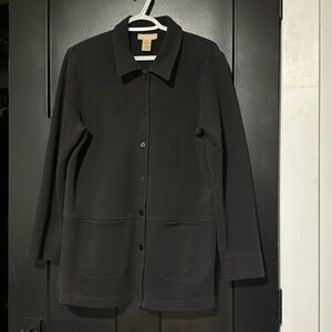 Cotton Ginny Vintage Black Cotton Button Down Shacket